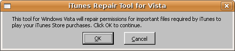 iTunes Repair Tool for Vista screenshot