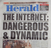 'internet: dangerous'-krantenkop