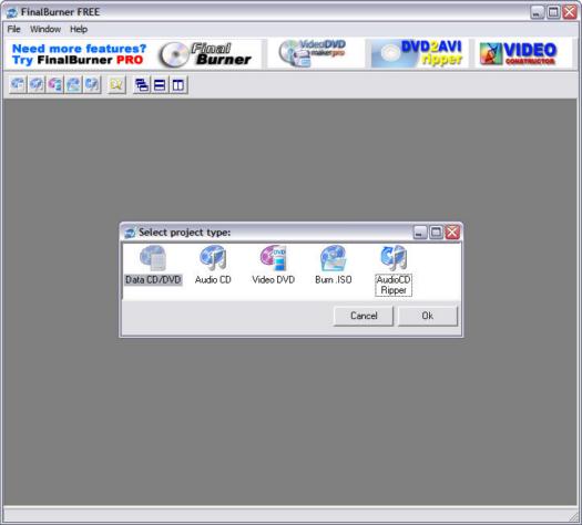 FinalBurner Free 1.12.0.84 screenshot (resized)