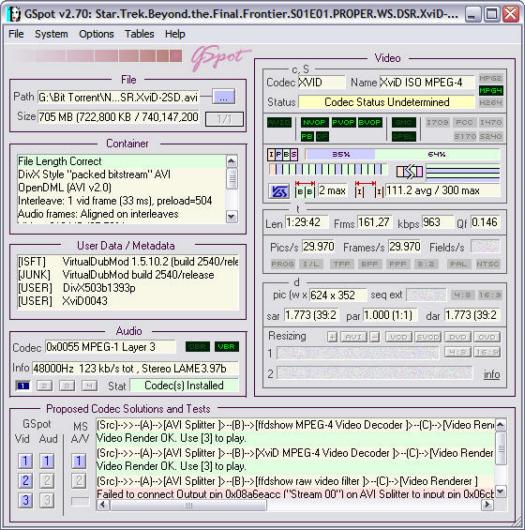 GSpot 2.70 build 20070221 screenshot (resized)