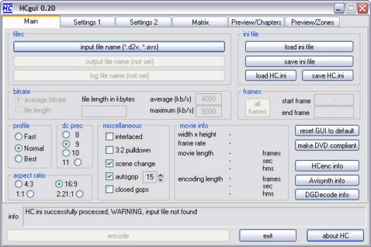 HC encoder 0.20 screenshot (resized)