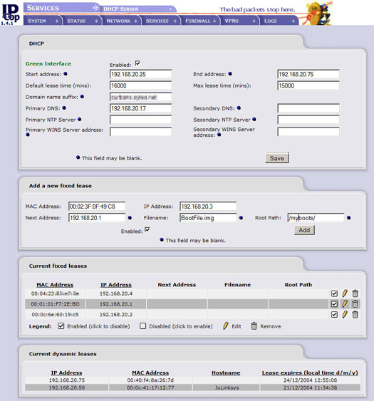 IPCop 1.4 screenshot (resized)