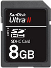 Sansisk 8GB sdhc-flashgeheugenkaart