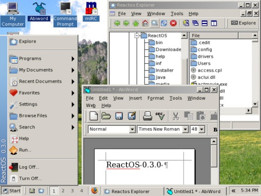 ReactOS 0.3.0 screenshot (resized)