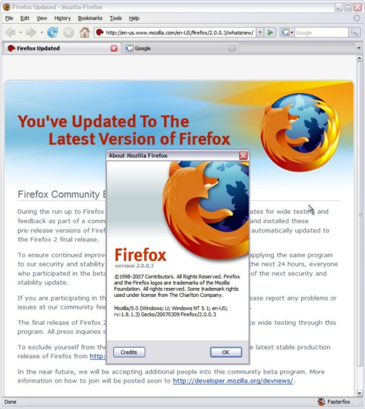 Mozilla Firefox 2.0.0.3 na update (resized)