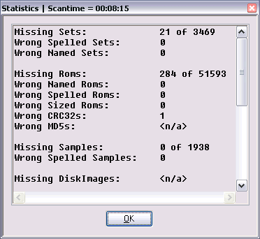 ClrMamePro scan results