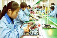 Gigabyte werkneemsters in Ningbo-fabriek