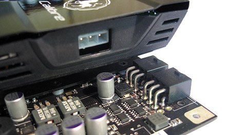 Sparkle Calibre GeForce 8800 GTX close-up stroomaansluiting Sparkle Calibre GeForce 8800 GTX close-up stroomaansluiting