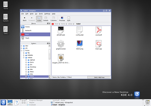KDE 4.0 alpha 1 - desktop (klein)