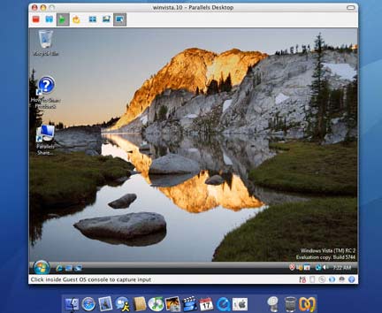 Parallels met Vista-desktop Parallels met Vista-desktop
