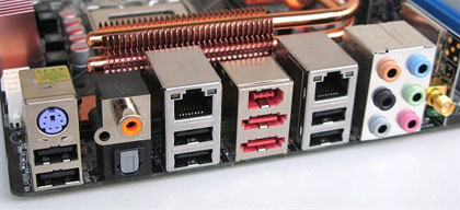 I/O-paneel van de Asus P5K Deluxe