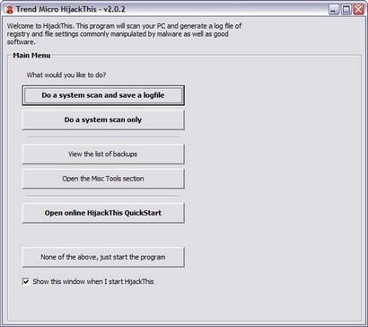 HijackThis 2.0.2 screenshot (410 pix) HijackThis 2.0.2 screenshot (410 pix)