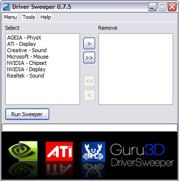 Driver Sweeper 0.7.5 screenshot