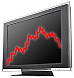 Sony Bravia lcd-tv met rode grafiek