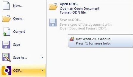 ODF-plugin voor Word 2007
