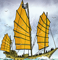 Aziatisch piratenschip