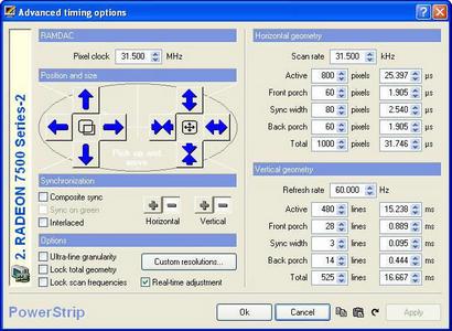 PowerStrip screenshot (410 pix)