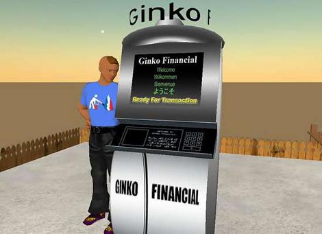 Second Life - geldautomaat van Ginko