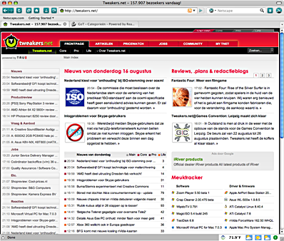 Netscape Navigator 9.0 beta 3 - Tweakers.net (klein)