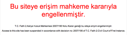 Turkse banmessage Wordpress-domein