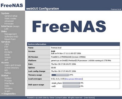 FreeNAS screenshot (410 pix)