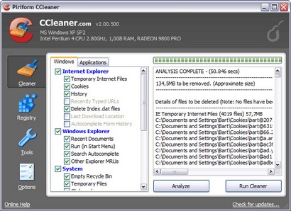 CCleaner 2.00.500 screenshot (410 pix)