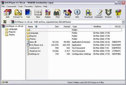 WinRAR screenshot (410 pix)