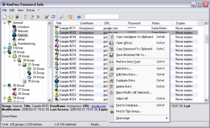 KeePass Password Safe screenshot (410 pix)