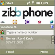 Zibb Phone-screenshotje