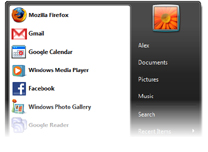 Mozilla Prism - Windows-startmenu