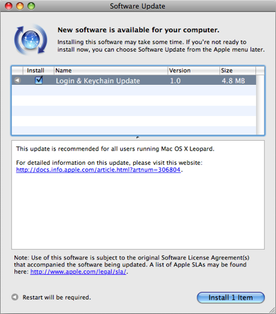 Apple Login & Keychain Update 1.0