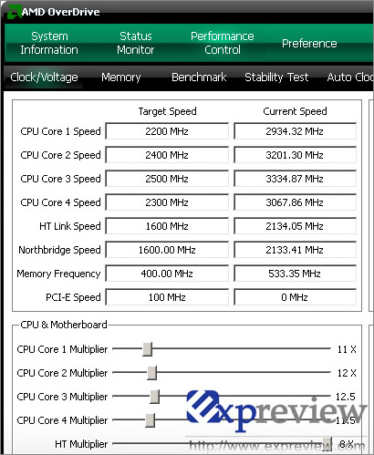 AMD Overdrive voor Phenom-processors screenshot