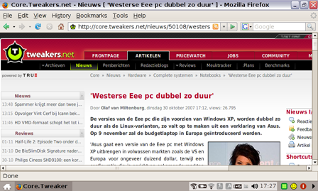 Tweakers.net op Asus Eee PC Tweakers.net op Asus Eee PC