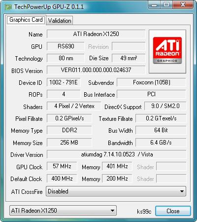 GPU-Z 0.1.1 screenshot