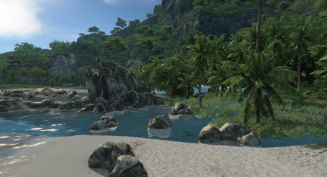 Brakke XP-render op de HD3850: Crysis raakt een stukje strand kwijt
