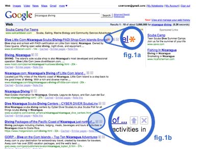 Zoekresultaten bij Google met rating-mechanisme