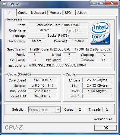 MSI GX600 CPUZ Turbo