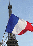 Franse vlag bij de Eiffeltoren