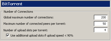 Instellingen in een Bittorrent-client