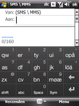 HTC Touch Dual Screenshot qwerty-toetsenbord