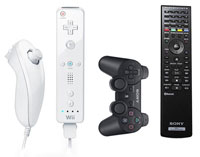 Wii nunchuck, Wii remote, Sixaxis, Blu-ray-remote