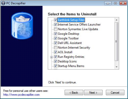 PC Decrapifier screenshot (410 pix)
