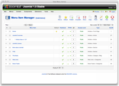 Joomla! 1.5 screenshot (410 pix)