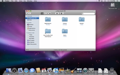Apple Mac OS X 10.5 (Leopard) desktop (410 pix)