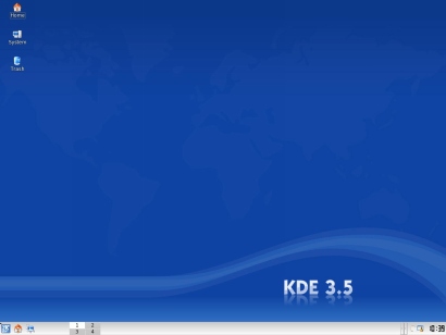 KDE 3.5 standaard desktop (410 pix)