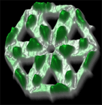 Hexagon bestaande uit zes DNA-driehoeken