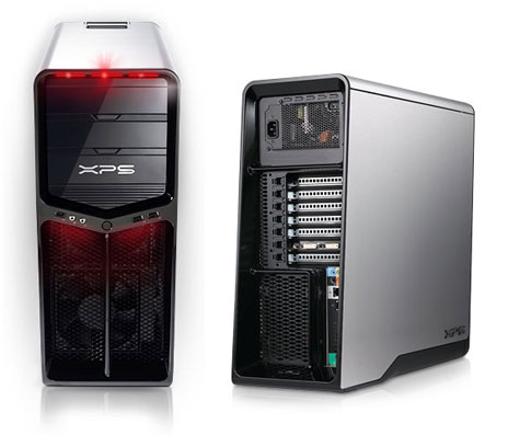 Dell XPS 630-computer voor- en achterkant Dell XPS 630-computer voor- en achterkant