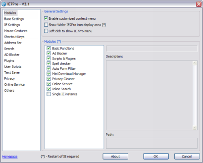 IE7pro 2.1 screenshot (410 pix)
