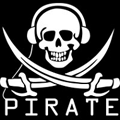 piraat met koptelefoon