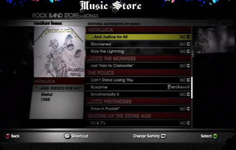 Rock Band Music Store
